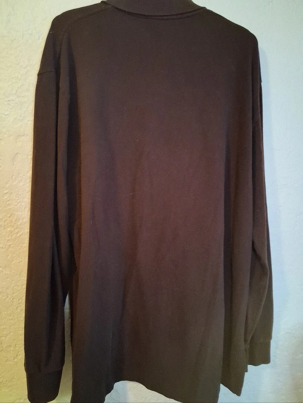 Ralph Lauren Long-Sleeve Polo Shirt in Brown with Cream Pony SZ XL